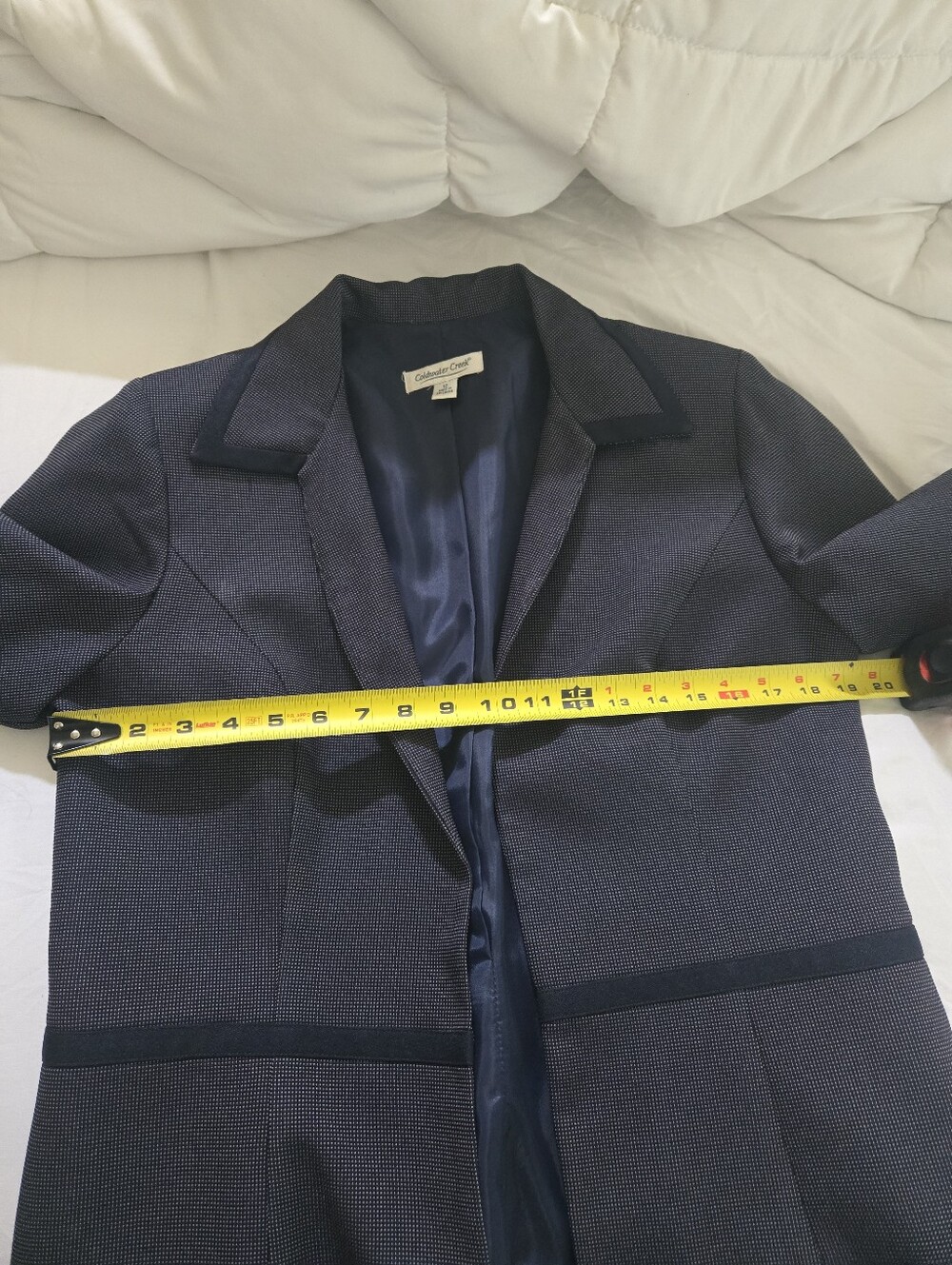 Coldwater Creek Navy Blue Open Front Blazer For Women - Picture 8 of 14